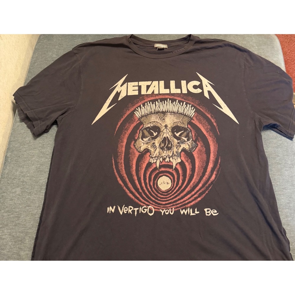 Metallica H&M Divided Skull In Vertigo You Will Be Graphic T-Shirt Black Mens XL